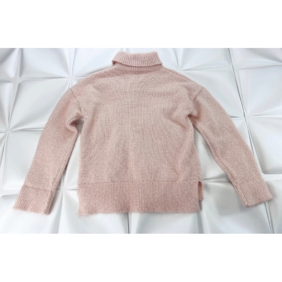 $298 Kate Spade Sz XS Blush Pink Fuzzy Iridescent Shimmer Turtleneck Sweater - Picture 5 of 9
